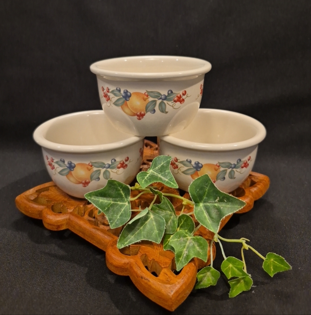 Corelle Coordinates ABUNDANCE Ramekin Custard Cups Dessert Bowls ~ Set of 3